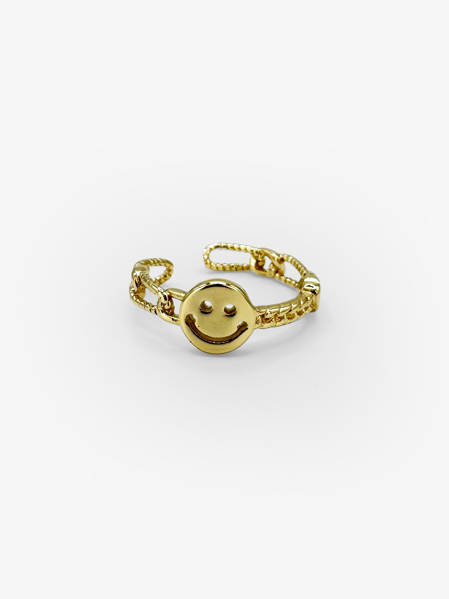 14k Gold Smiley Ring