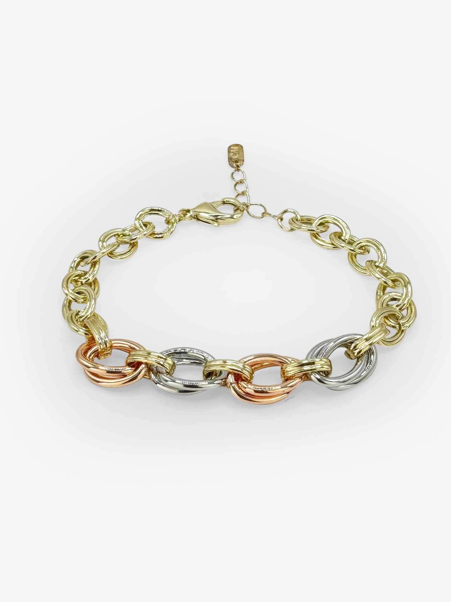 14k Gold Tri-Colour Chain Bracelet