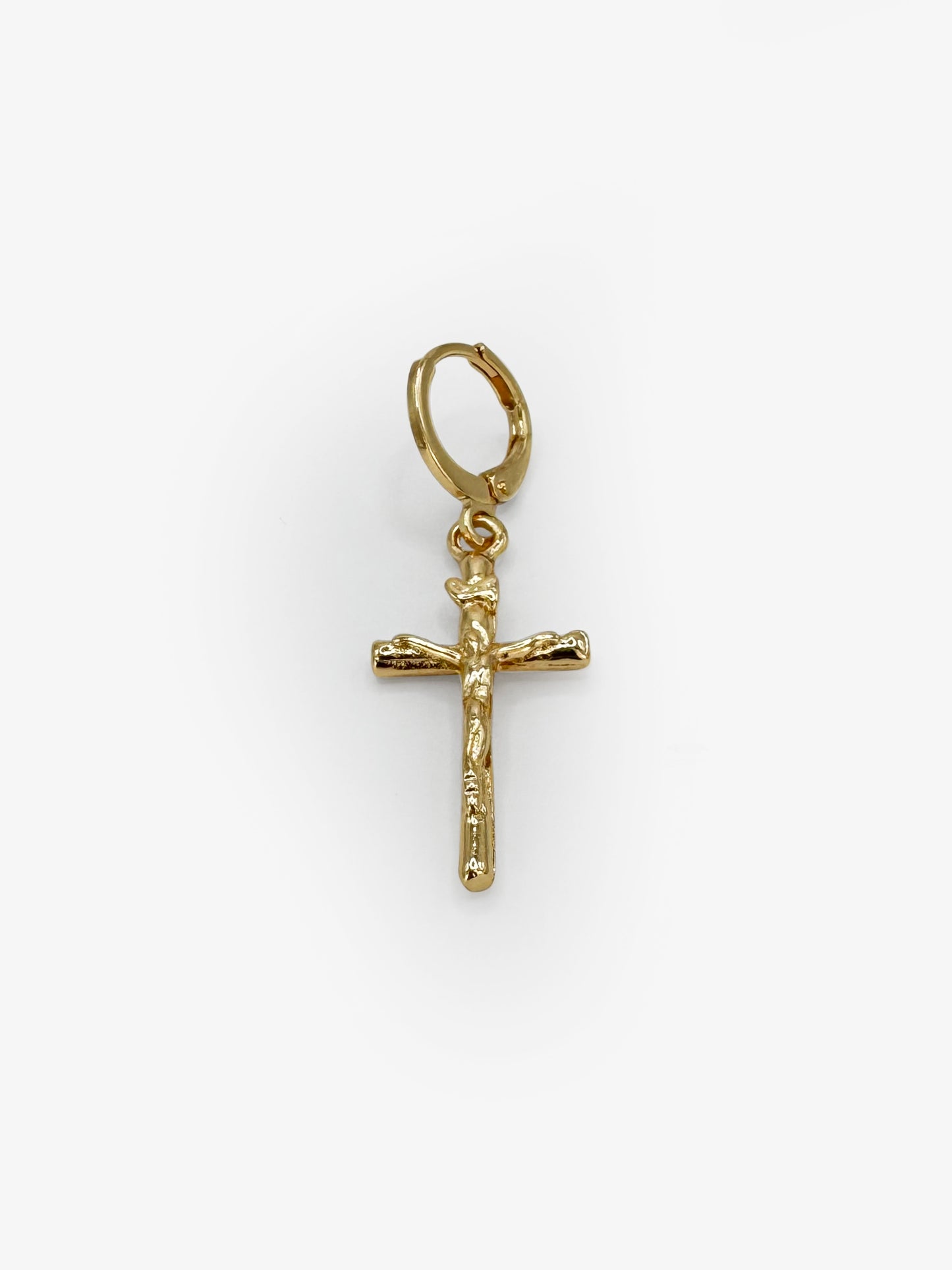 14k Gold Cross Dangle Earring