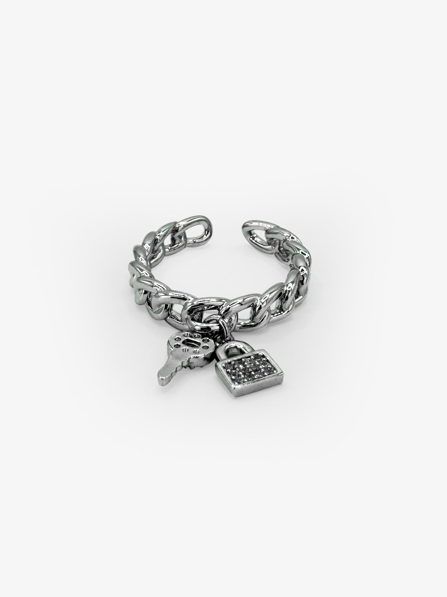 14k White Gold key popular ring