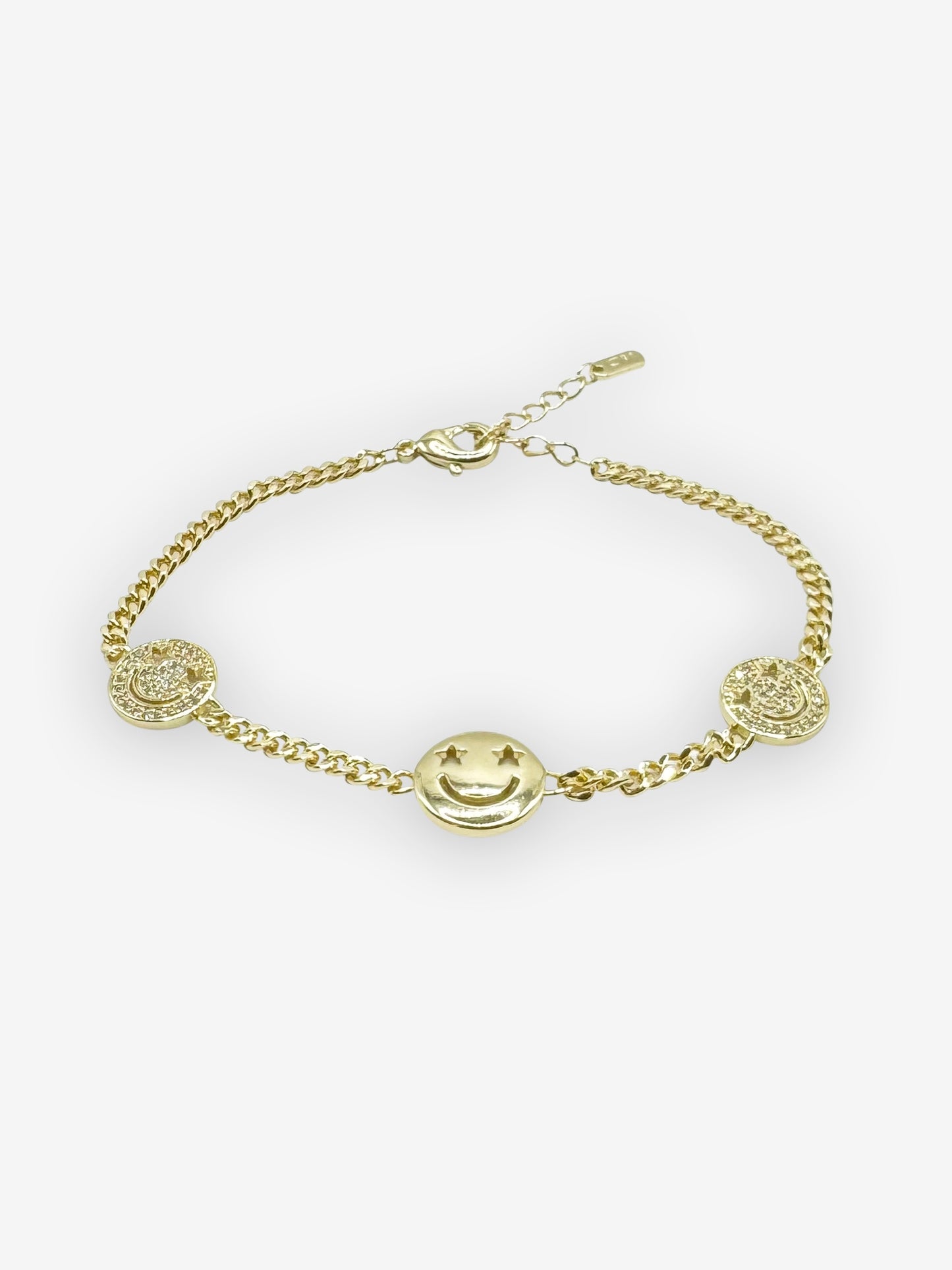 14k Gold Smiley Bracelet