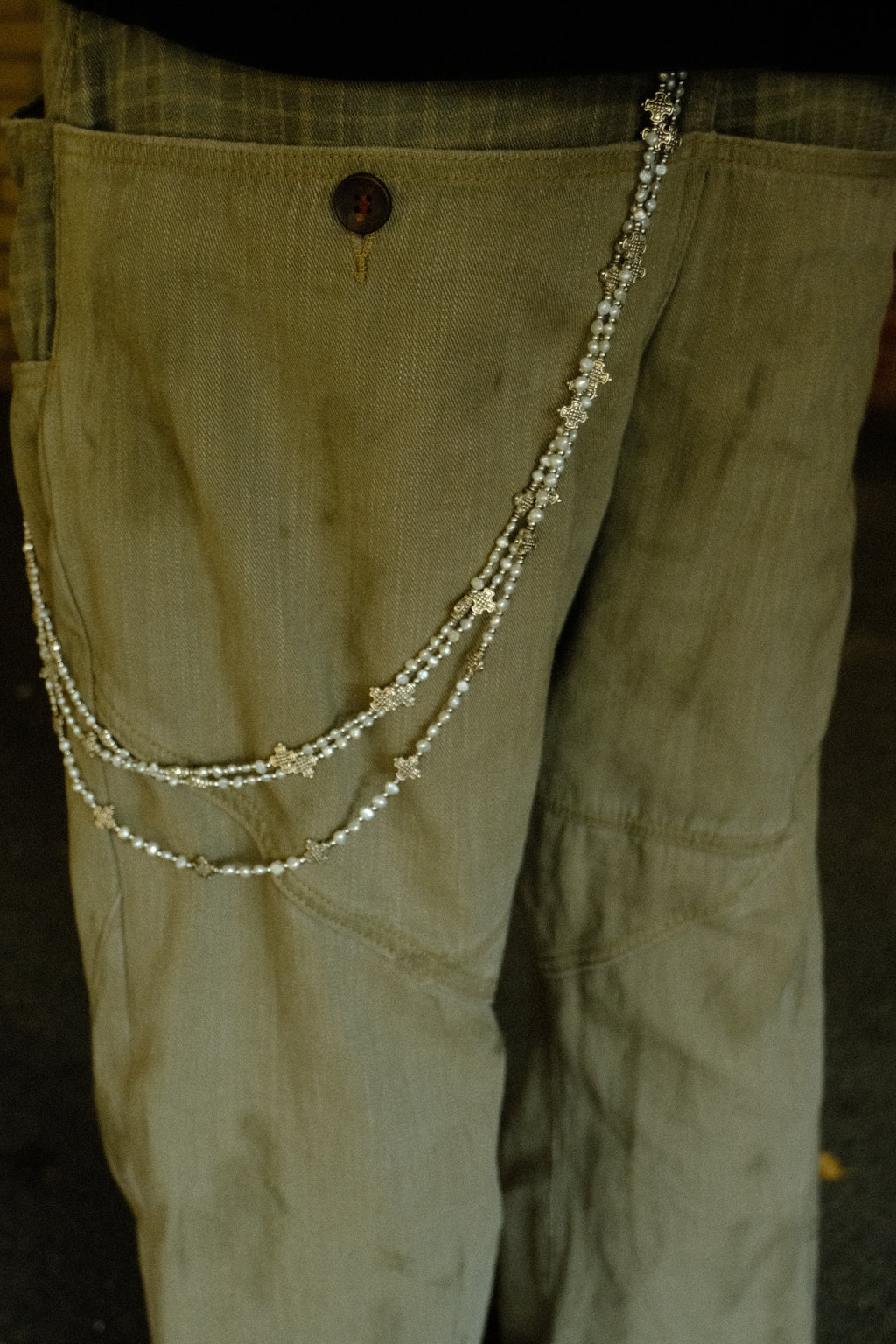 28' Baroque Pearl Belt Chain