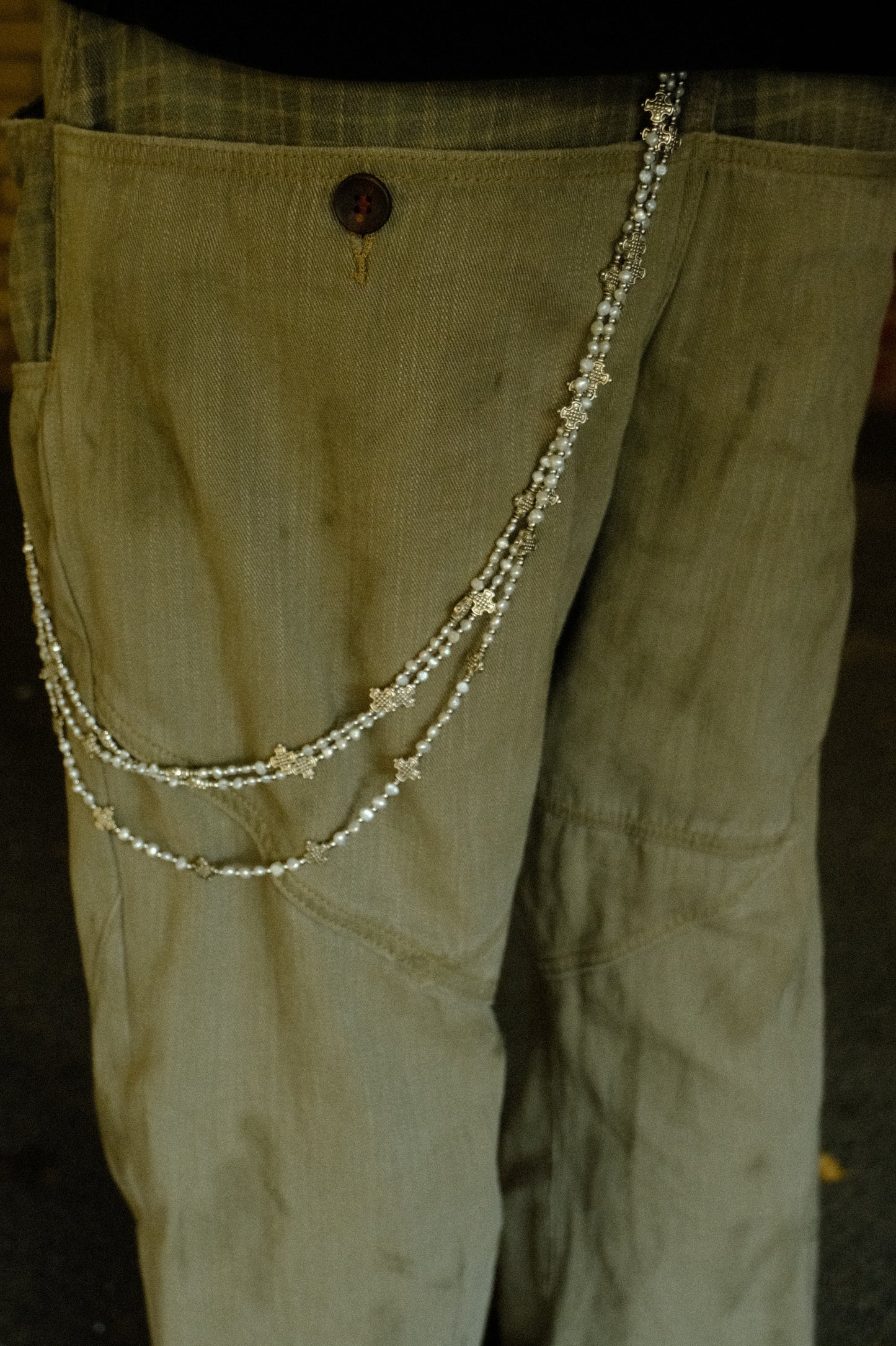 28' Baroque Pearl Belt Chain